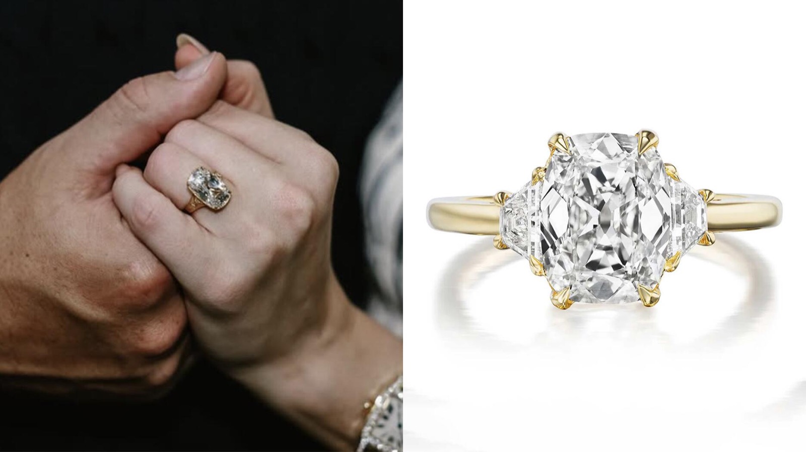 Fine jewelry and a luxury watch displayed on dark velvet